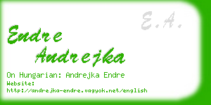 endre andrejka business card